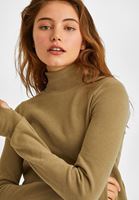 Bayan Yeşil Yüksek Yaka Sweatshirt