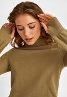 Bayan Yeşil Yüksek Yaka Sweatshirt