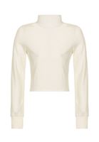 Bayan Krem Yüksek Yaka Sweatshirt