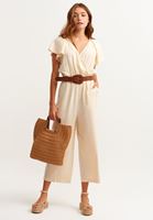Women Beige Twilled Neck Overall