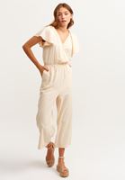 Women Beige Twilled Neck Overall