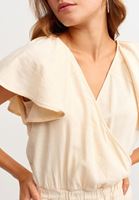 Women Beige Twilled Neck Overall