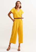 Women Yellow Twilled Neck Overall