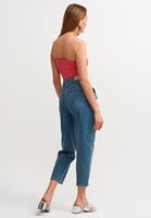 Women Blue High Rise Slouchy Denim Pant