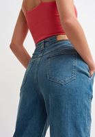 Women Blue High Rise Slouchy Denim Pant