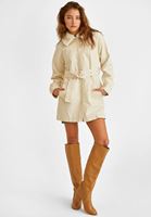 Women Cream Faux Fur Detailed Jacket