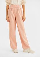 Bayan Pembe Yüksek Bel Geniş Paça Pantolon ( TENCEL™ )