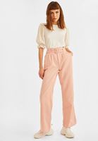 Bayan Pembe Yüksek Bel Geniş Paça Pantolon ( TENCEL™ )