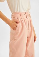 Bayan Pembe Yüksek Bel Geniş Paça Pantolon ( TENCEL™ )