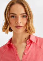 Bayan Pembe Beli Bağlamalı Crop Gömlek