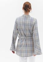 Women Mixed Multi Color Checked Detailed Jacket