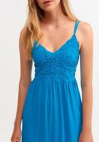 Women Blue Embroidered Romantic Dress