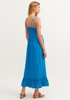 Women Blue Embroidered Romantic Dress