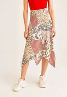 Women Mixed Midi Skirt