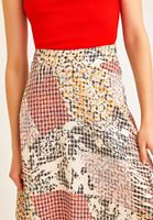 Women Mixed Midi Skirt