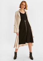 Bayan Krem Cep Detaylı Kimono