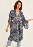 Bayan Çok Renkli Desenli Kimono
