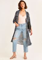 Bayan Çok Renkli Desenli Kimono