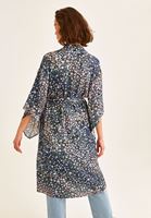 Bayan Çok Renkli Desenli Kimono