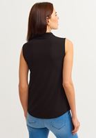 Women Black High Neck Sleeveless Tank Top