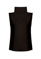 Women Black High Neck Sleeveless Tank Top