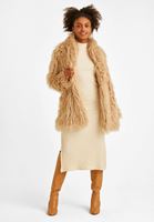 Women Beige High Neck Maxi Dress