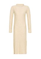 Women Beige High Neck Maxi Dress