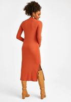 Women Brick High Neck Maxi Dress