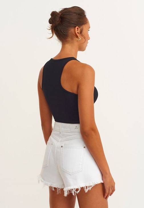 Halter Yaka Crop Atlet ve Mini Şort Kombini