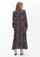 Bayan Çok Renkli Floral Desenli Maxi Elbise