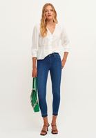 Bayan Mavi Mid-Rise Skinny Denim Pantolon