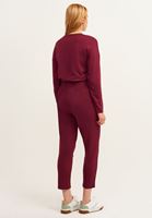 Bayan Bordo Bel Detaylı Carrot-Fit Pantolon
