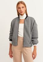 Bayan Siyah Sweat Bomber Ceket