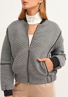 Bayan Siyah Sweat Bomber Ceket
