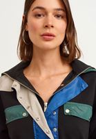 Bayan Siyah Çıtçıtlı Yaka Sweatshirt