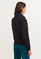 Bayan Siyah Çıtçıtlı Yaka Sweatshirt