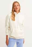 Bayan Krem Pamuklu Uzun Kollu Sweatshirt