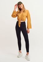Bayan Turuncu Belden Bağlamalı Crop Sweat