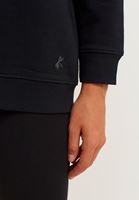 Bayan Siyah Sıfır Yaka Oversize Sweatshirt