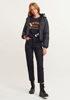 Bayan Koyu Gri Batik Yıkamalı Sweatshirt