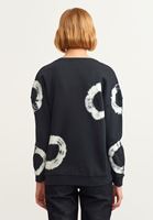 Bayan Koyu Gri Batik Yıkamalı Sweatshirt