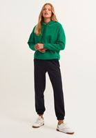 Bayan Yeşil Baskılı Kapüşonlu Sweatshirt
