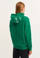 Bayan Yeşil Baskılı Kapüşonlu Sweatshirt