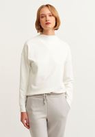Bayan Krem Yüksek Yakalı Sweatshirt