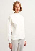 Bayan Krem Yüksek Yakalı Sweatshirt