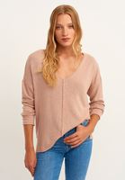 Bayan Pembe V-Neck Triko