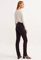 Bayan Siyah Pamuklu Slim-Fit Pantolon