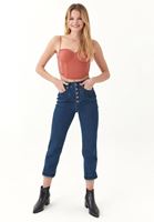 Bayan Turuncu Dantelli Askılı Bralet