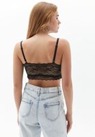 Bayan Siyah Dantel Detaylı Bralet