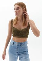 Bayan Yeşil Dantel Detaylı Bralet
